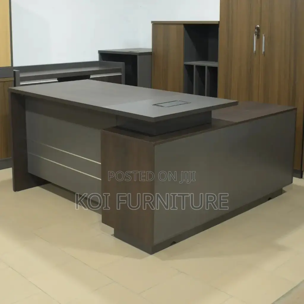 Office Desk; 180cm Executive Desk With L Return