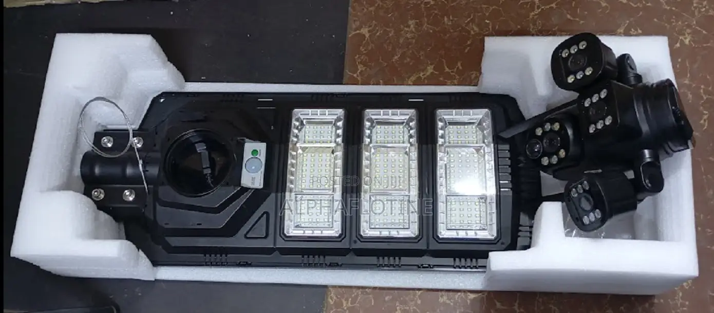 V380 Pro 3-Lens Flood Light Solar CCTV PTZ Camera-4g or Wifi Enabled