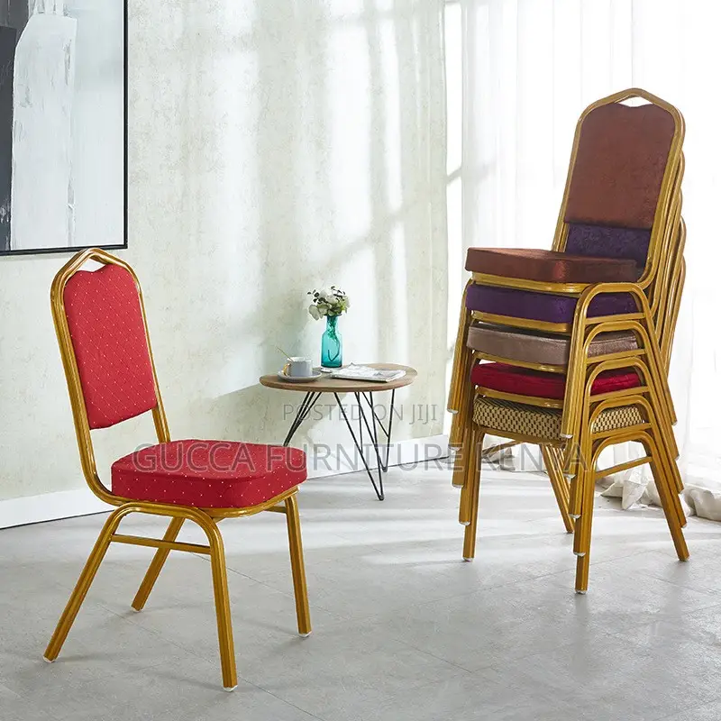 Armless Red Office Banquet Conference Chair