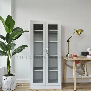 2-door Full Glass Front Office Filling Cabinet