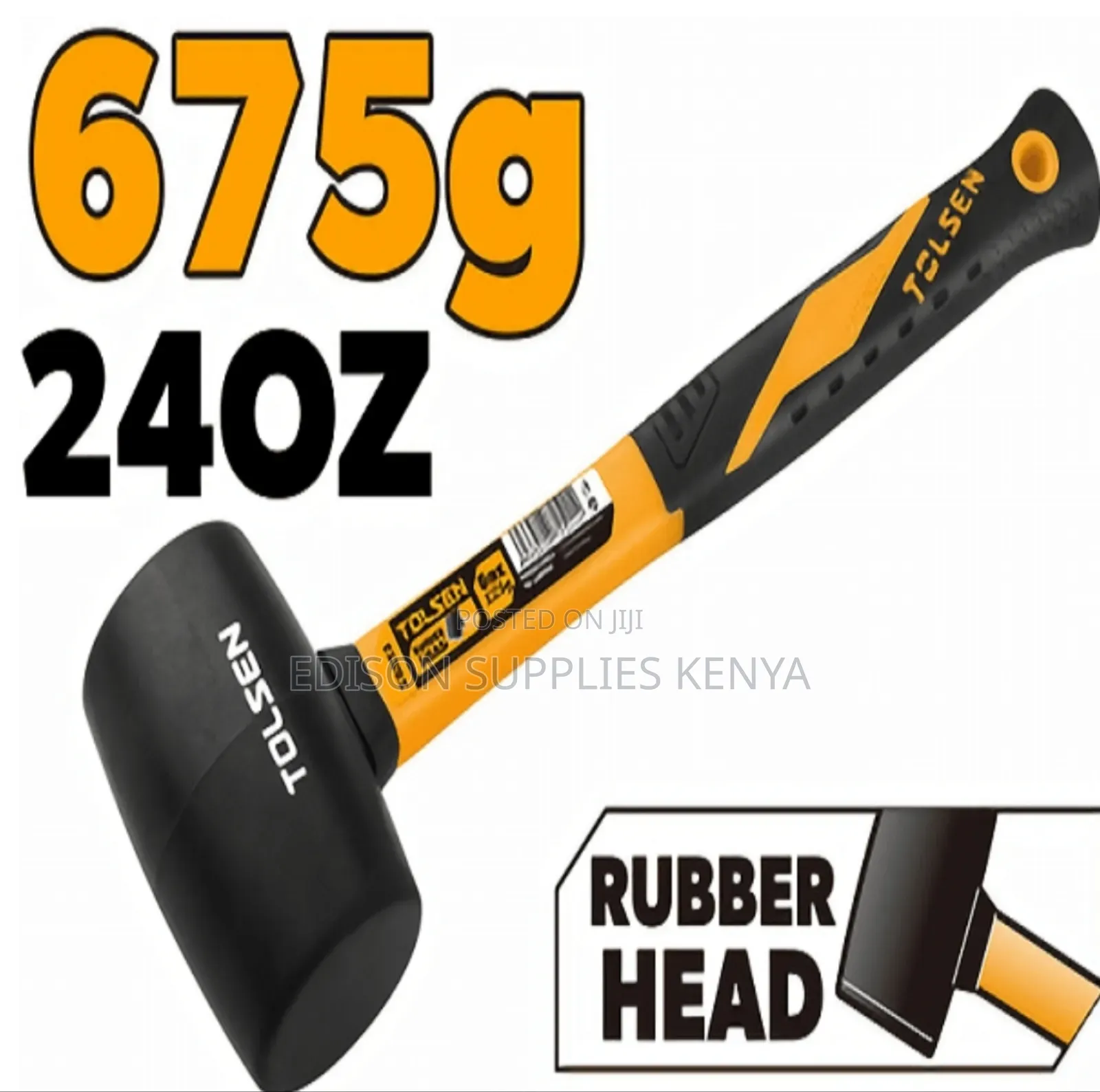 Rubber Mallets Tolsen Rubber Mallet 24oz Hammer 675 Gram Black