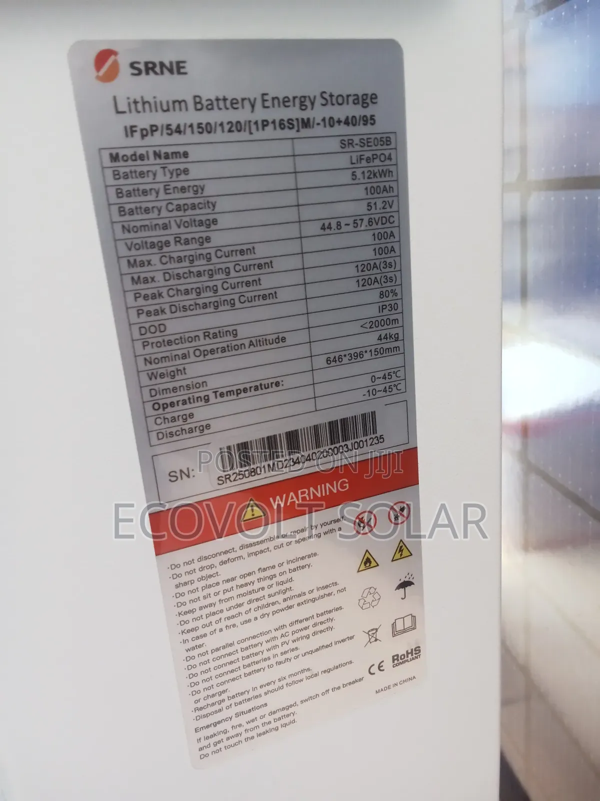 5.12kwh, 51.2v Srne Lithium Battery