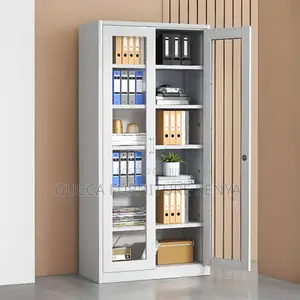 2-door Full Glass Front Office Filling Cabinet