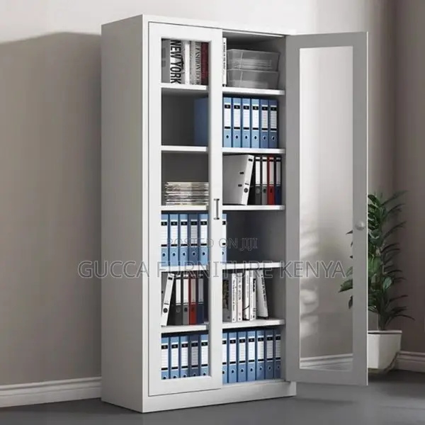 2-door Full Glass Front Office Filling Cabinet
