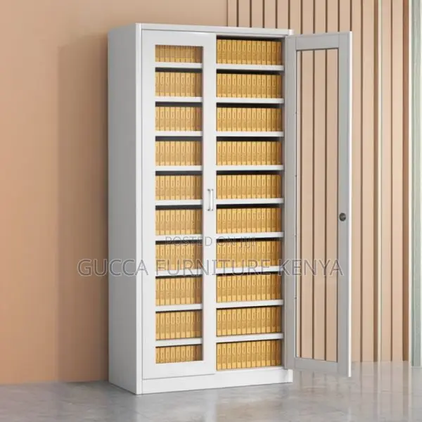 2-door Full Glass Front Office Filling Cabinet