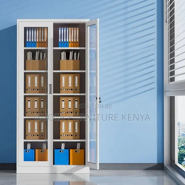 2-door Full Glass Front Office Filling Cabinet