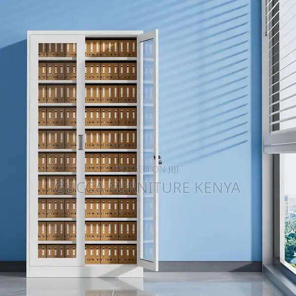 2-door Full Glass Front Office Filling Cabinet