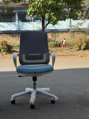 Modern White Frame Task Chair With Teal Seat
