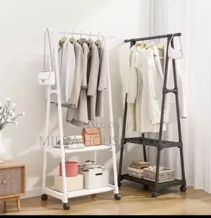 Indoor Triangular Coat Rack With Wheel Mobile Multi-layer Rack