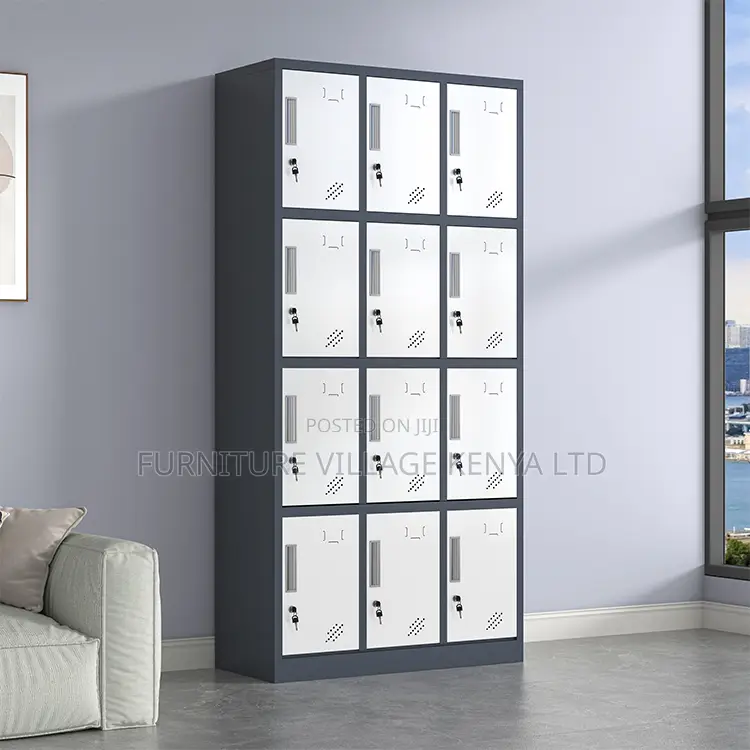 Office Cabinet; 12-locker Steel Office Storage Cabinet