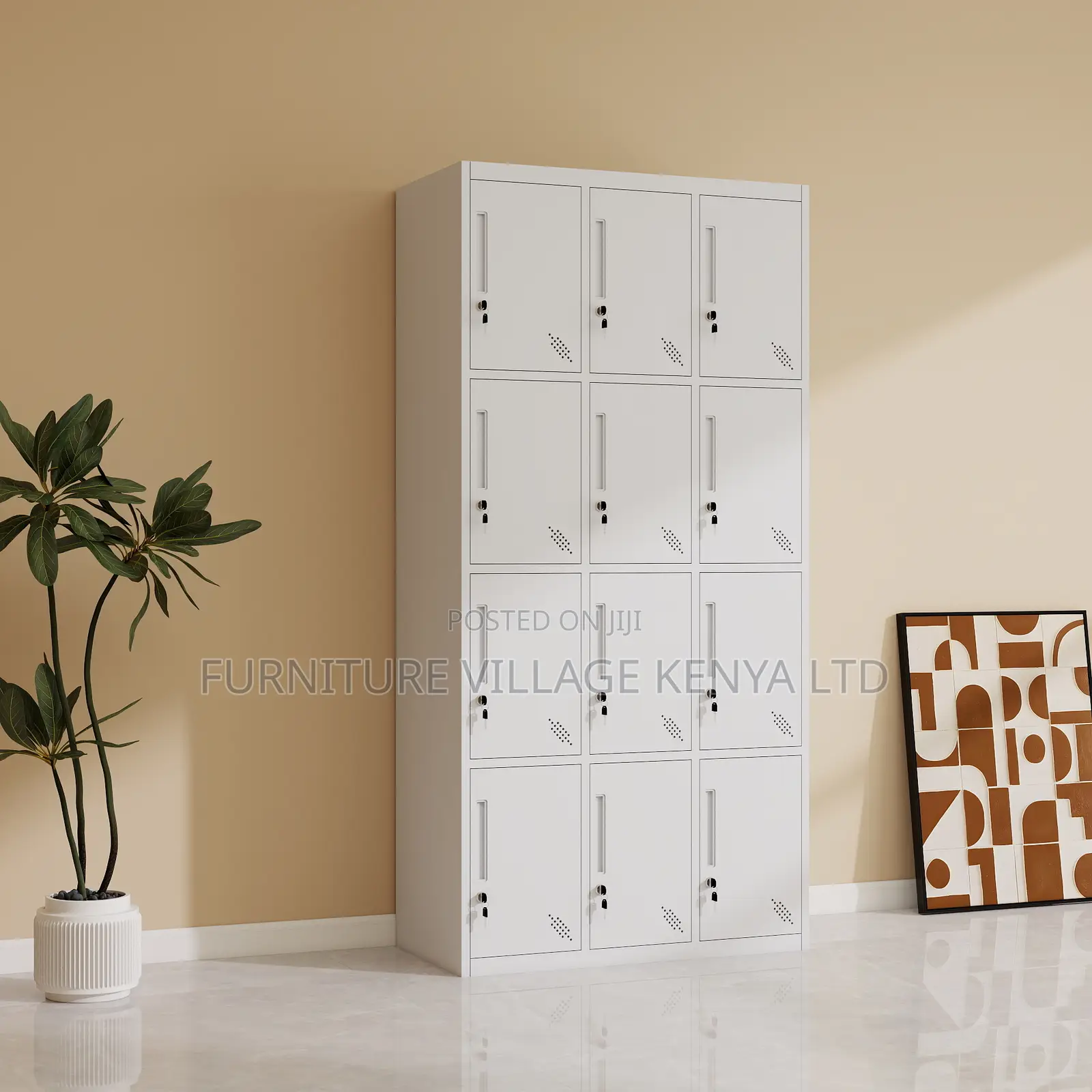 Office Cabinet; 12-locker Steel Office Storage Cabinet