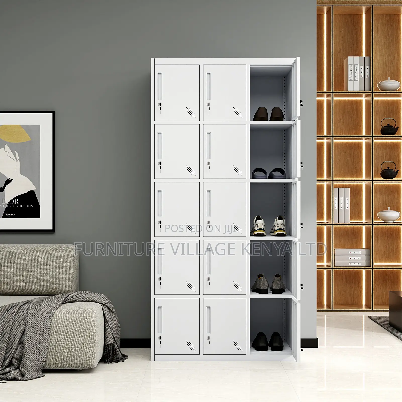 Office Cabinet; 12-locker Steel Office Storage Cabinet
