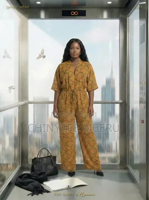 Mustard Heavy Chiffon Jumpsuit