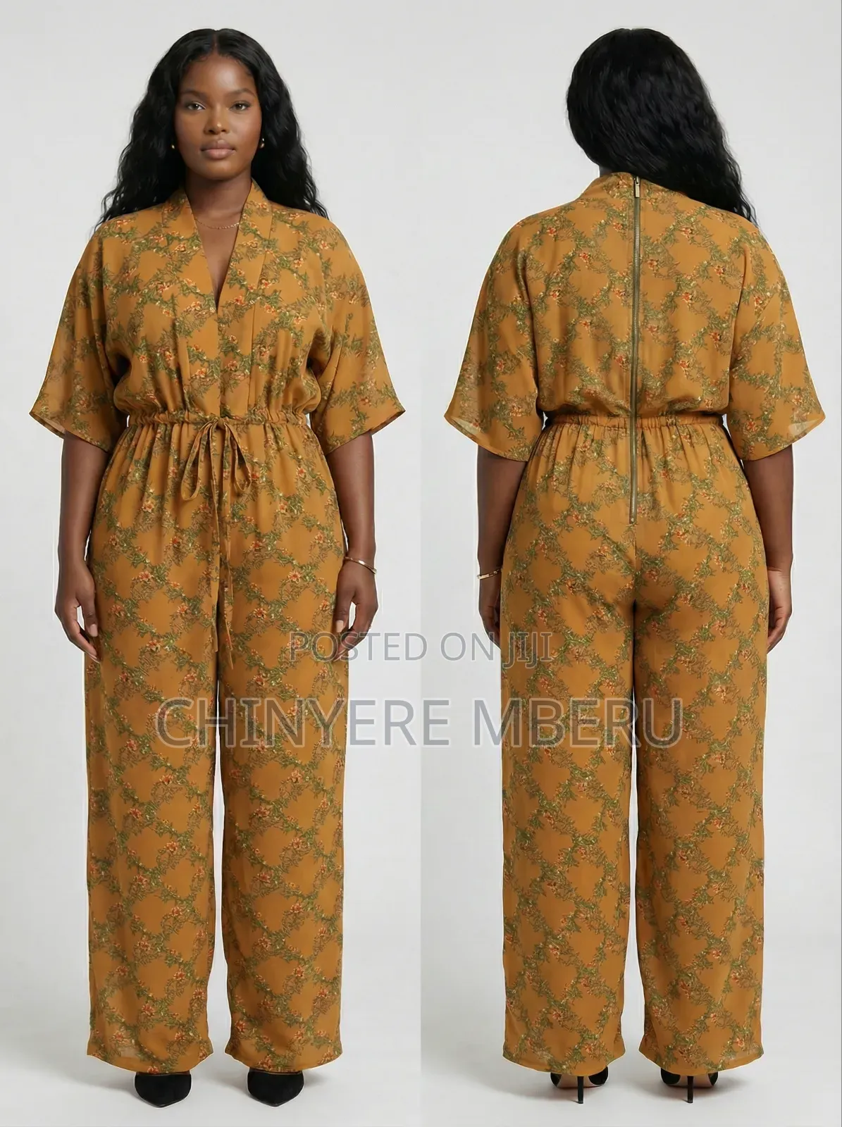 Mustard Heavy Chiffon Jumpsuit