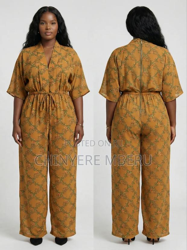 Mustard Heavy Chiffon Jumpsuit - thumbnail 2