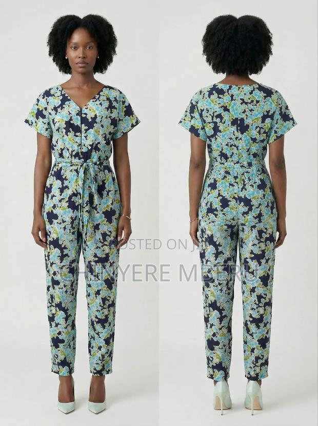 Light Cotton Office Jumpsuit - thumbnail 2