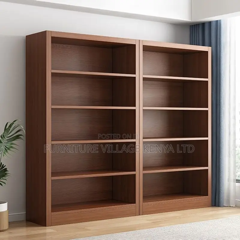 Office Bookccase; 5-tier Wooden Office Storage Bookcase