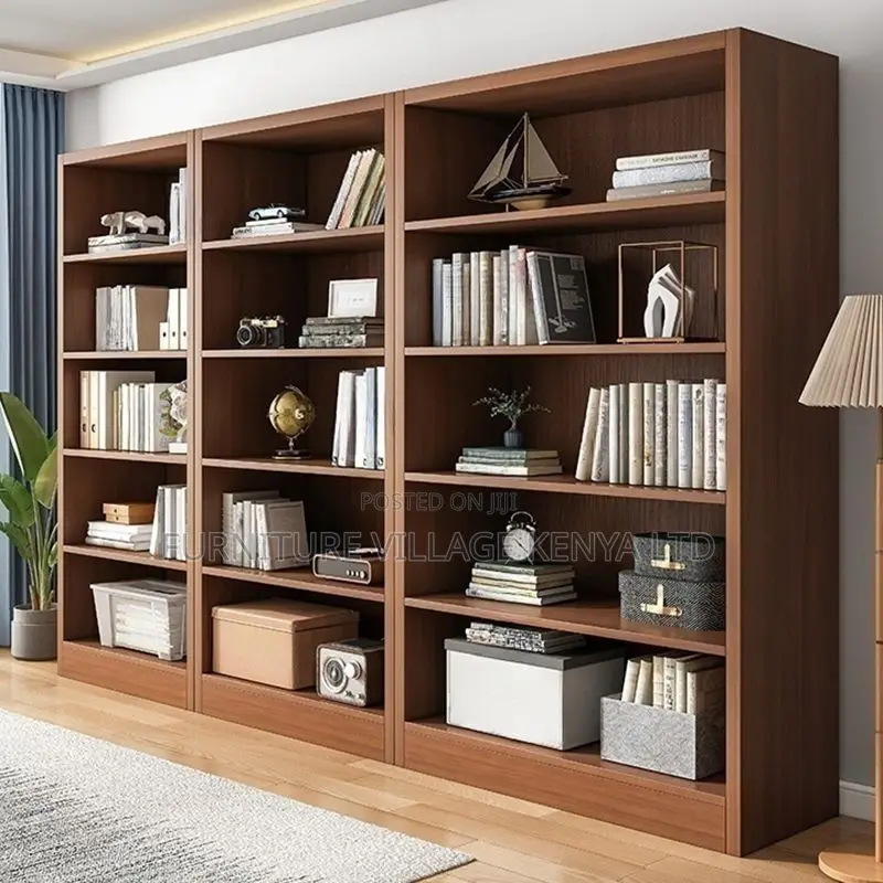 Office Bookccase; 5-tier Wooden Office Storage Bookcase