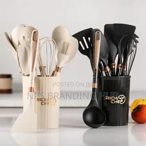 12pcs Set Silicone Non Stick Cookware Spatula Shovel Spoons S.A