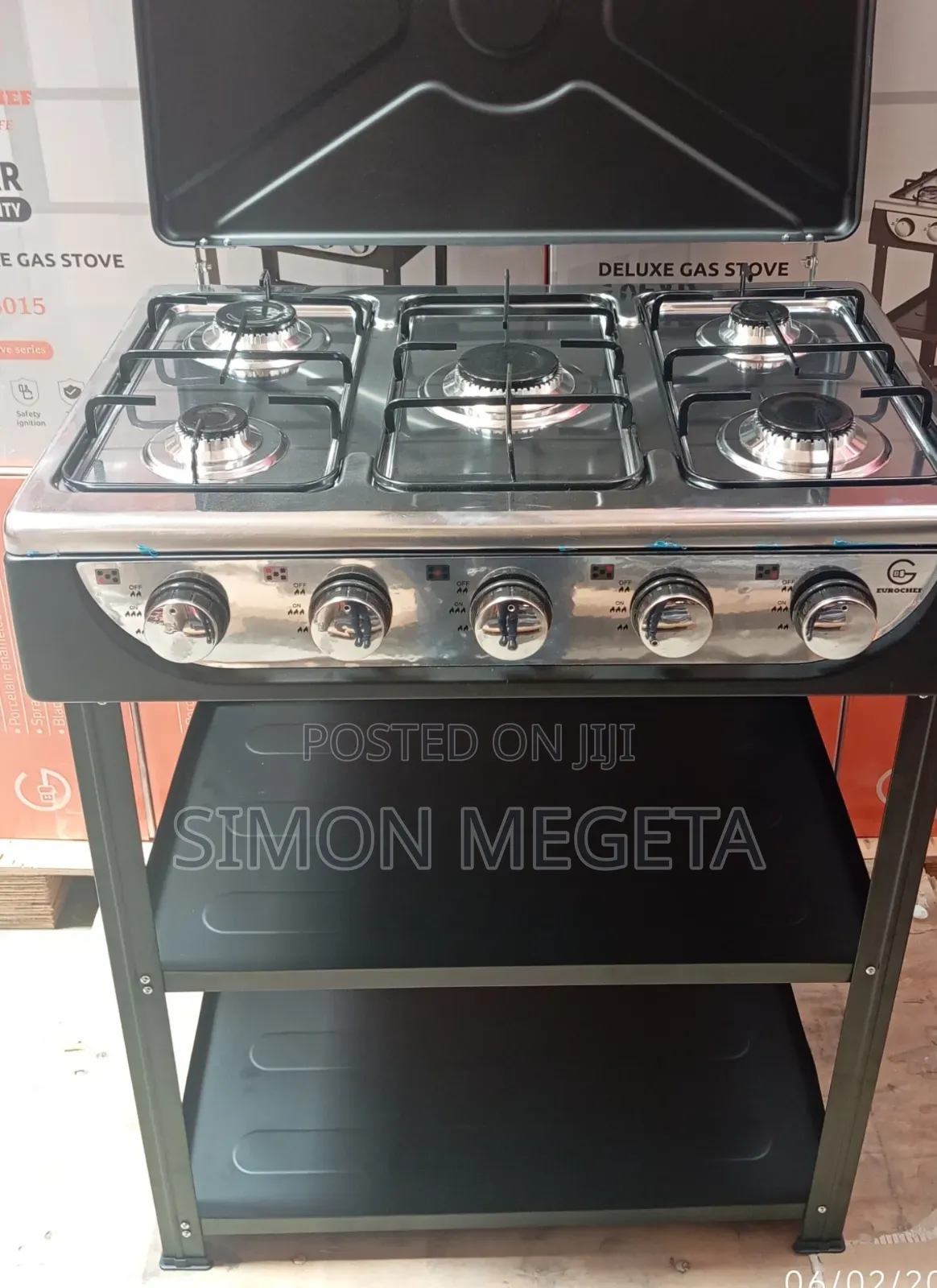 Eurochef 5 Burner Standing Cooker With Shelves