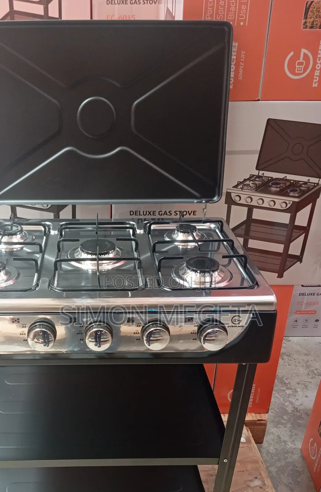 Ef 5 Burner Standing Cooker With Shelves – Spacious Powerful.