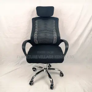 Office Chair; Black Headrest Office Chair