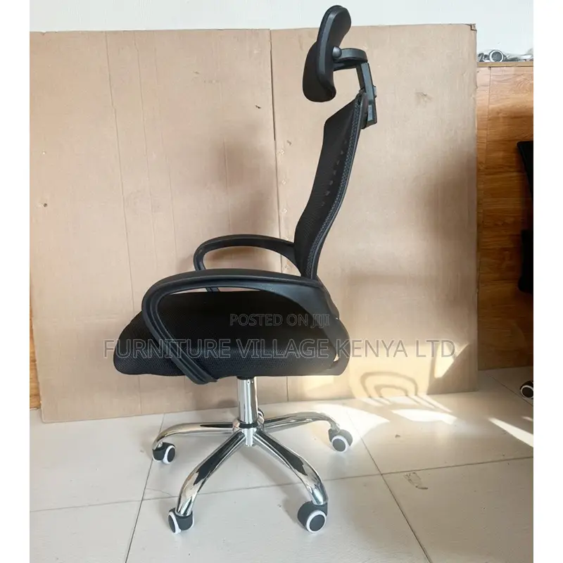 Office Chair; Black Headrest Office Chair