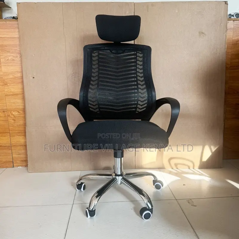 Office Chair; Black Headrest Office Chair
