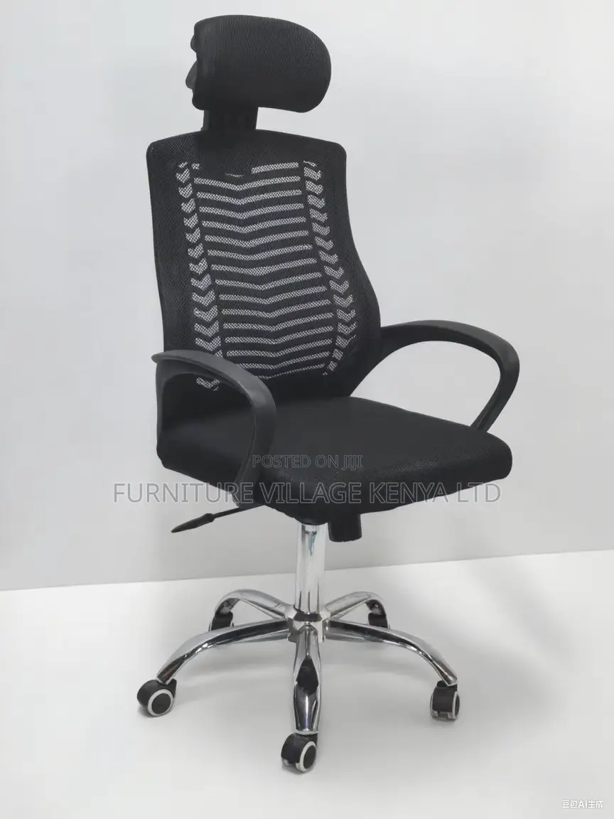 Office Chair; Black Headrest Office Chair