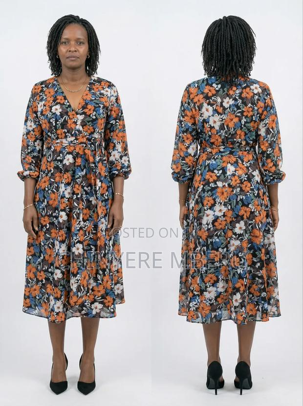 Heavy Chiffon Wrap Dress - thumbnail 2