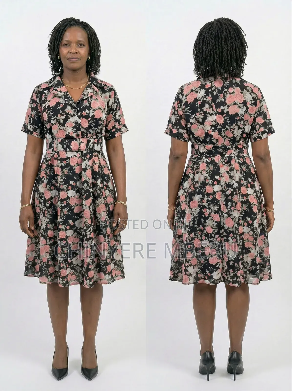 Heavy Chiffon Flower Patterned Dress