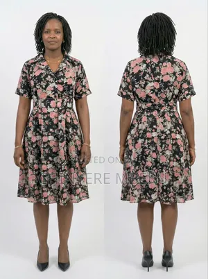 Heavy Chiffon Flower Patterned Dress