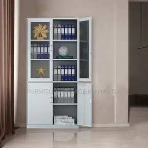 Office Cabinet ; 2-door Half-glass Office Storage Cabinet