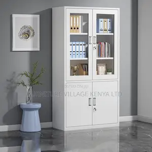 Office Cabinet ; 2-door Half-glass Office Storage Cabinet