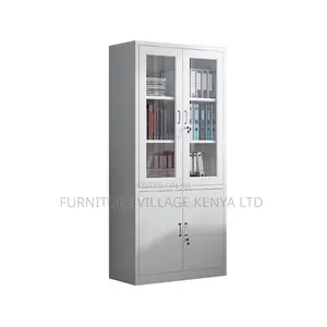 Office Cabinet ; 2-door Half-glass Office Storage Cabinet