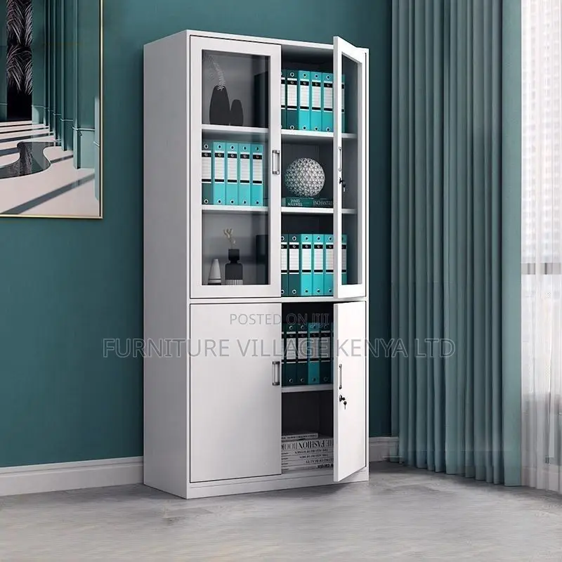 Office Cabinet ; 2-door Half-glass Office Storage Cabinet