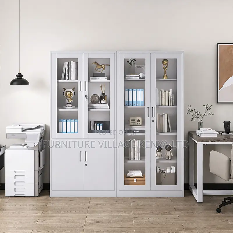 Office Cabinet ; 2-door Half-glass Office Storage Cabinet