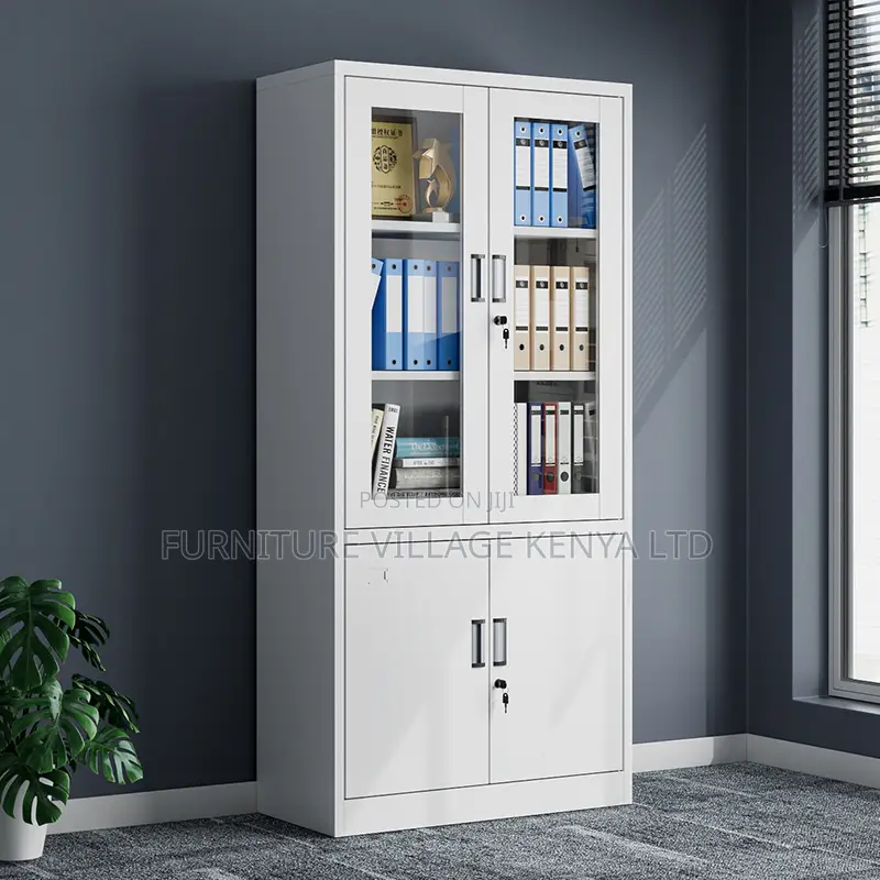 Office Cabinet ; 2-door Half-glass Office Storage Cabinet