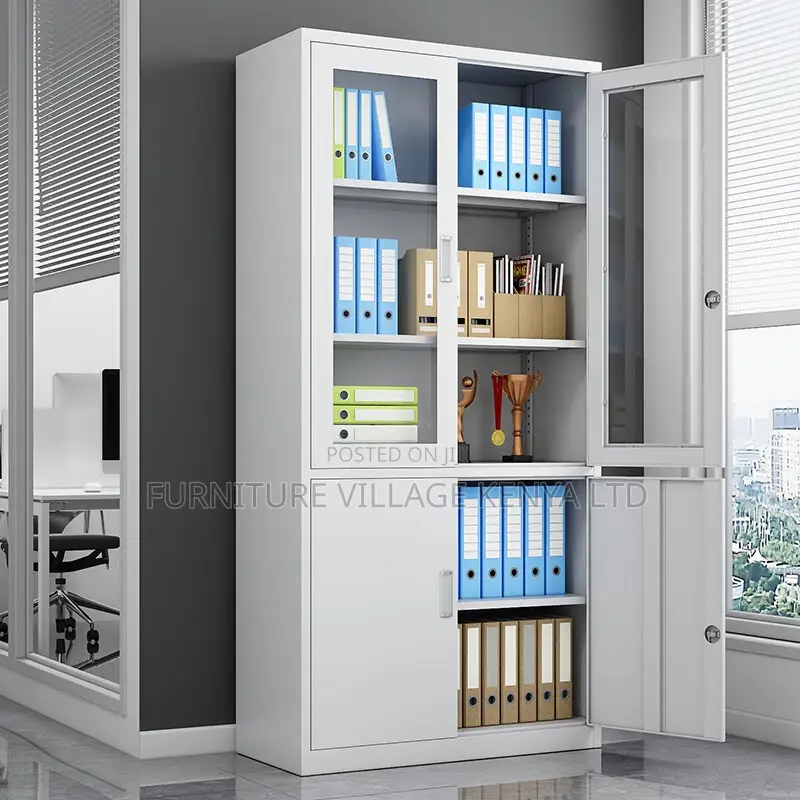 Office Cabinet ; 2-door Half-glass Office Storage Cabinet