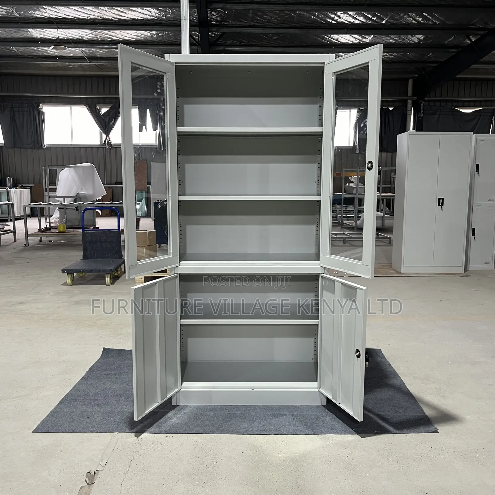 Office Cabinet ; 2-door Half-glass Office Storage Cabinet