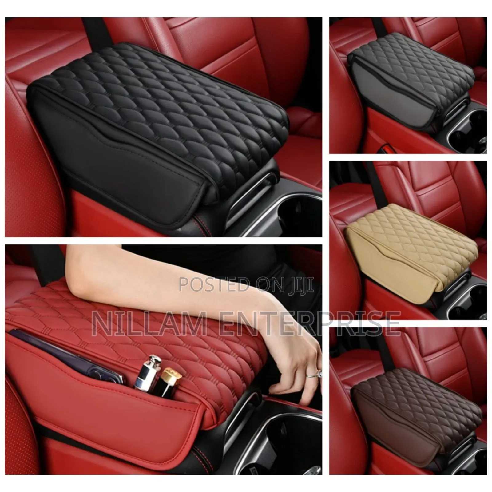 Universal Car Armrest Pad With Side Storage*