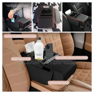 Auto Center Console Armrest Cushion With 2 Cups Holder,Tissue Holder