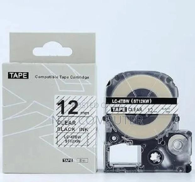 Epson 12mm X 8m Black on White Tape