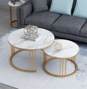 Coffee Table: Classic Marble Round Living Room Coffee Table