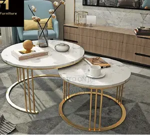 Coffee Table: Classic Marble Round Living Room Coffee Table
