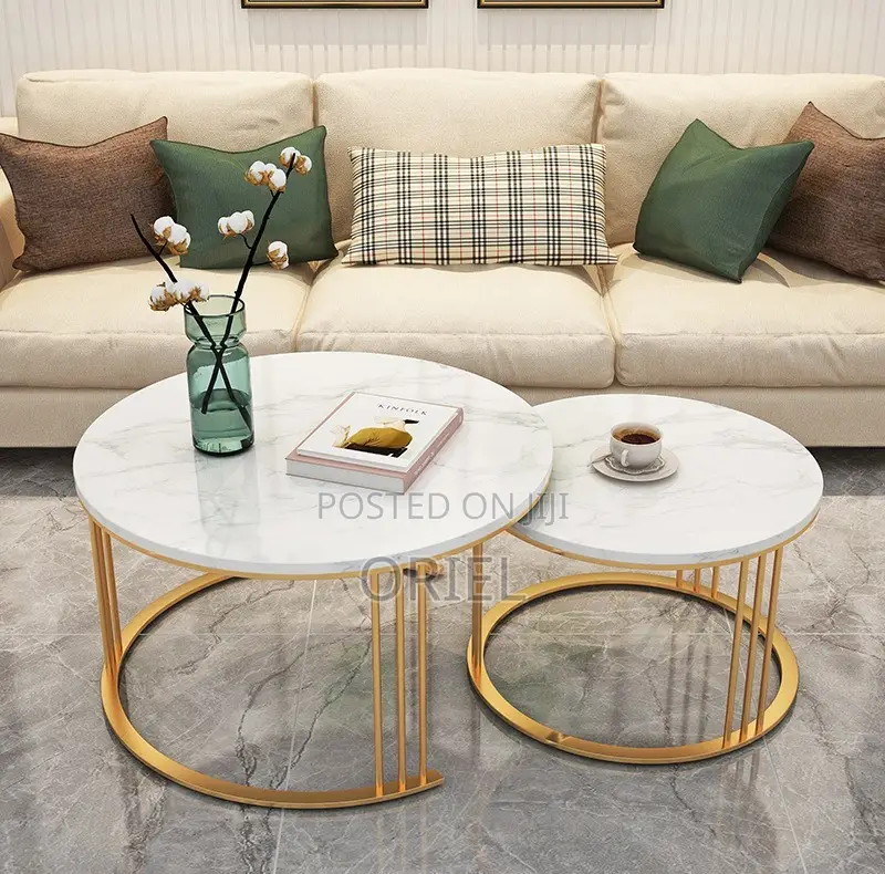 Coffee Table: Classic Marble Round Living Room Coffee Table
