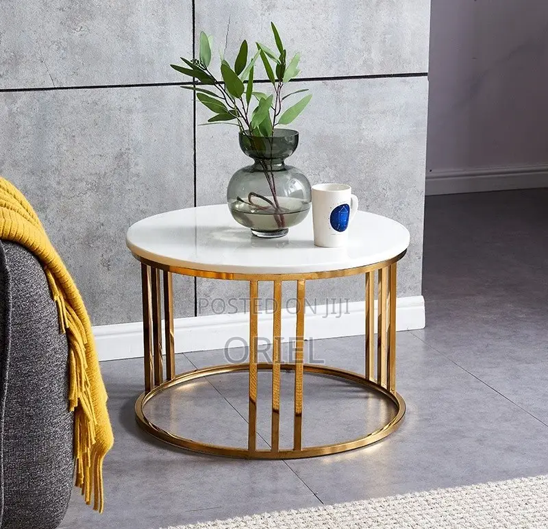 Coffee Table: Classic Marble Round Living Room Coffee Table