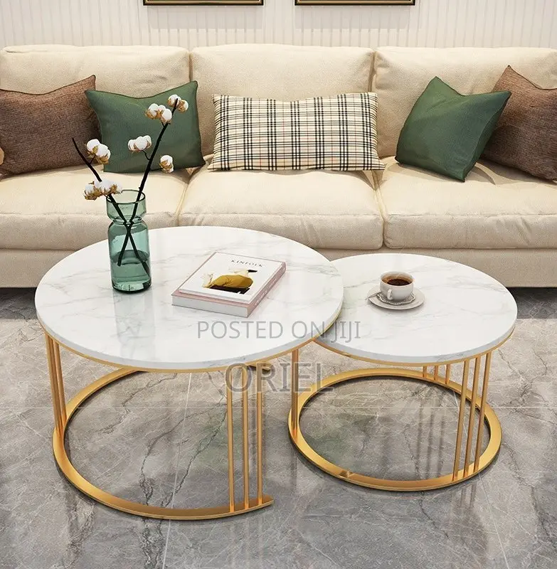 Coffee Table: Classic Marble Round Living Room Coffee Table