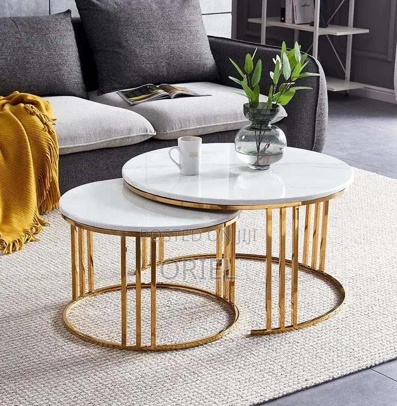 Coffee Table: Classic Marble Round Living Room Coffee Table