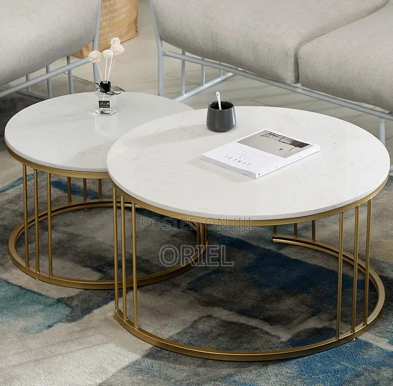Coffee Table: Classic Marble Round Living Room Coffee Table